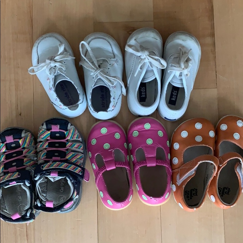 Lot of 5 toddler girl shoes